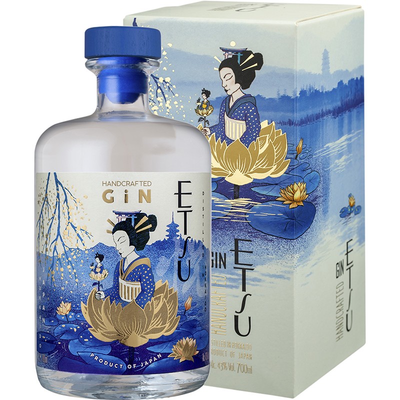 Botella de ginebra japonesa Handcrafted Gin Etsu